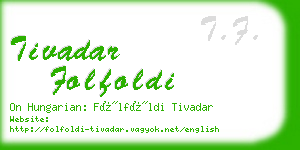 tivadar folfoldi business card